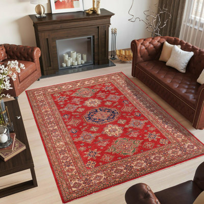 Rustic Gioni Mathias Red/Beige Wool Rug - 8'9'' X 11'8''