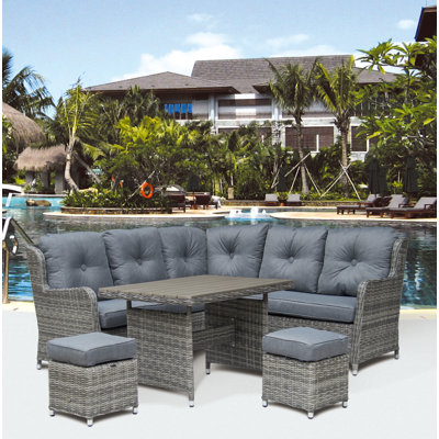 Vandeventer 6 Seater Rattan with Cushions