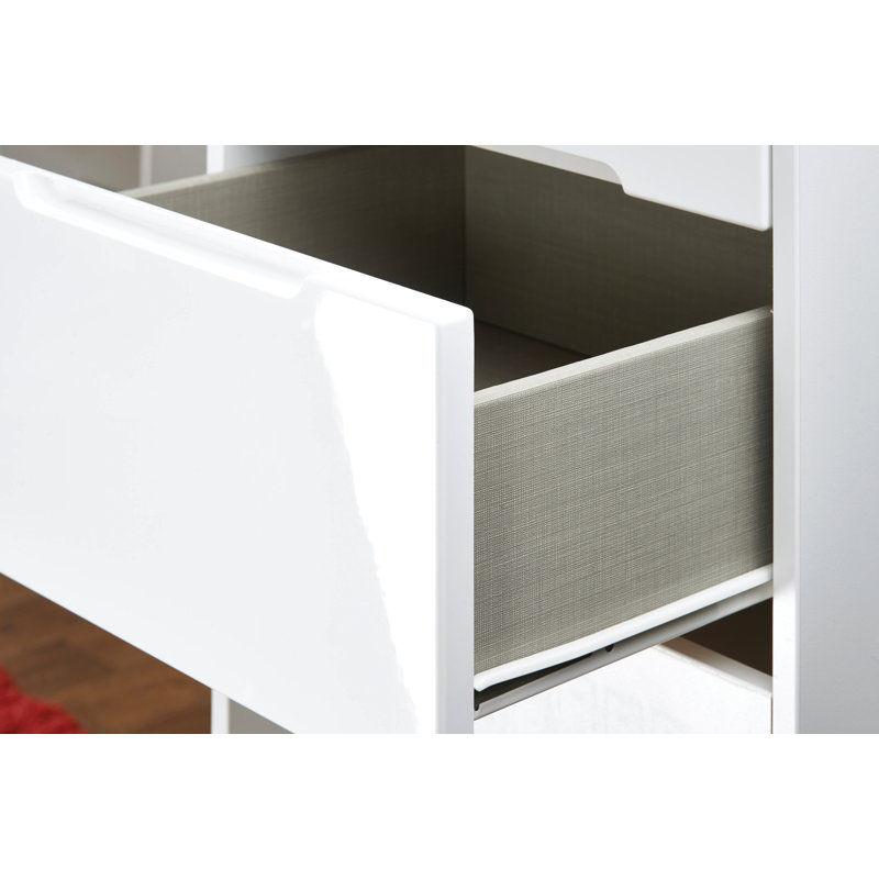 Fully Assembled Vernon 3 Drawer Bedside Table, White Gloss