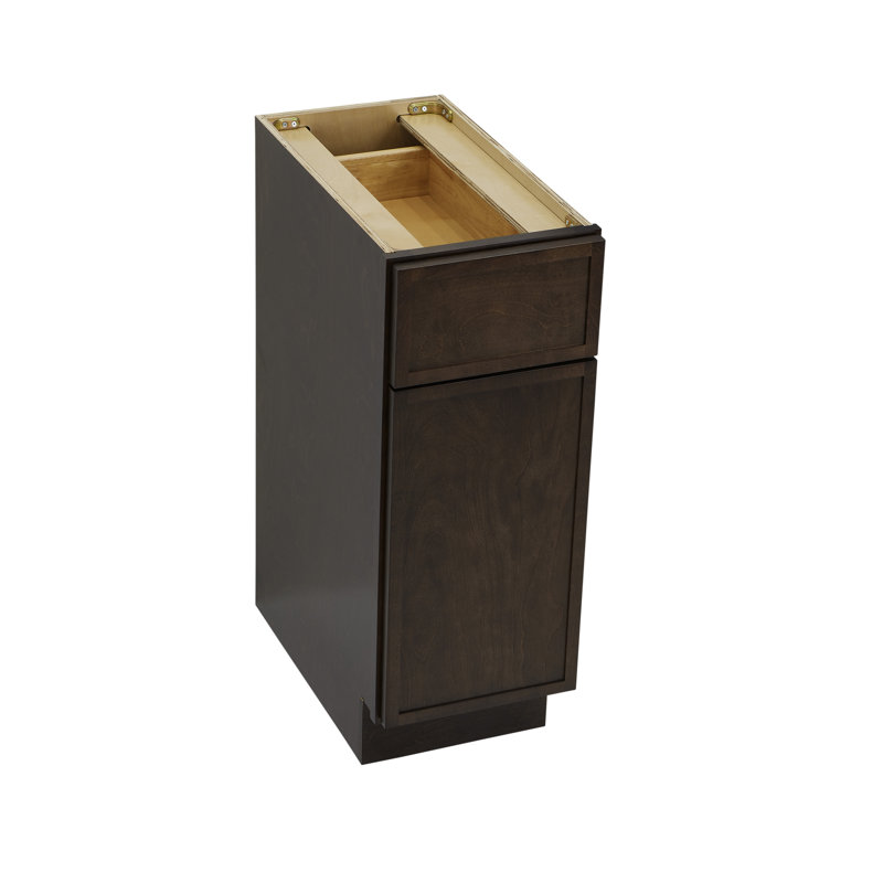 Meuble-lavabo autoportant de 12 po avec 1 porte et 1 tiroir, sans comptoir, prêt à assembler, brun Colton, Brun