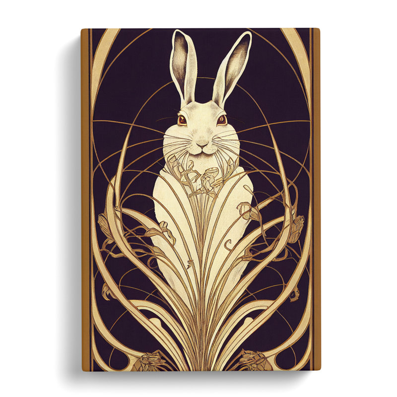 Hare Art Deco No.3 - Wrapped Canvas