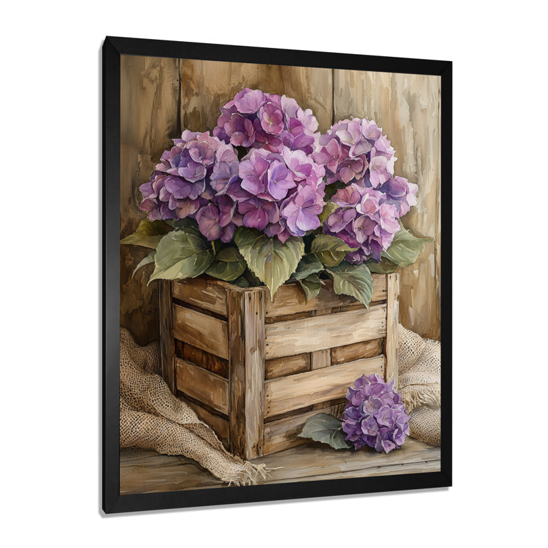 Ferrill - Floral Wall Decor, Noir, noir, noir, noir, H 20 po x l 12 po, Reproduction encadrée sans passe-partout