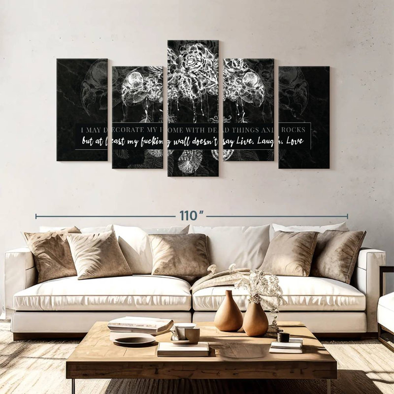 Citation gothique 5 pièces, H 48 po x l 94 po x P 1,25 po