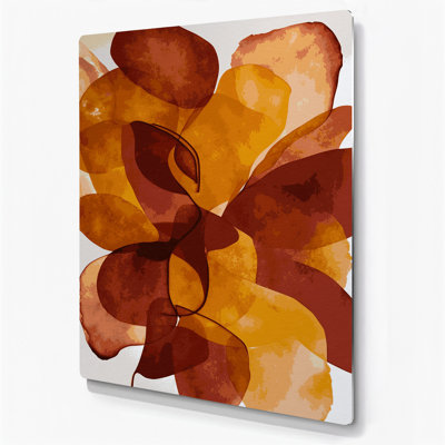 Abstract Watercolor 51 Brown Metal Wall Art
