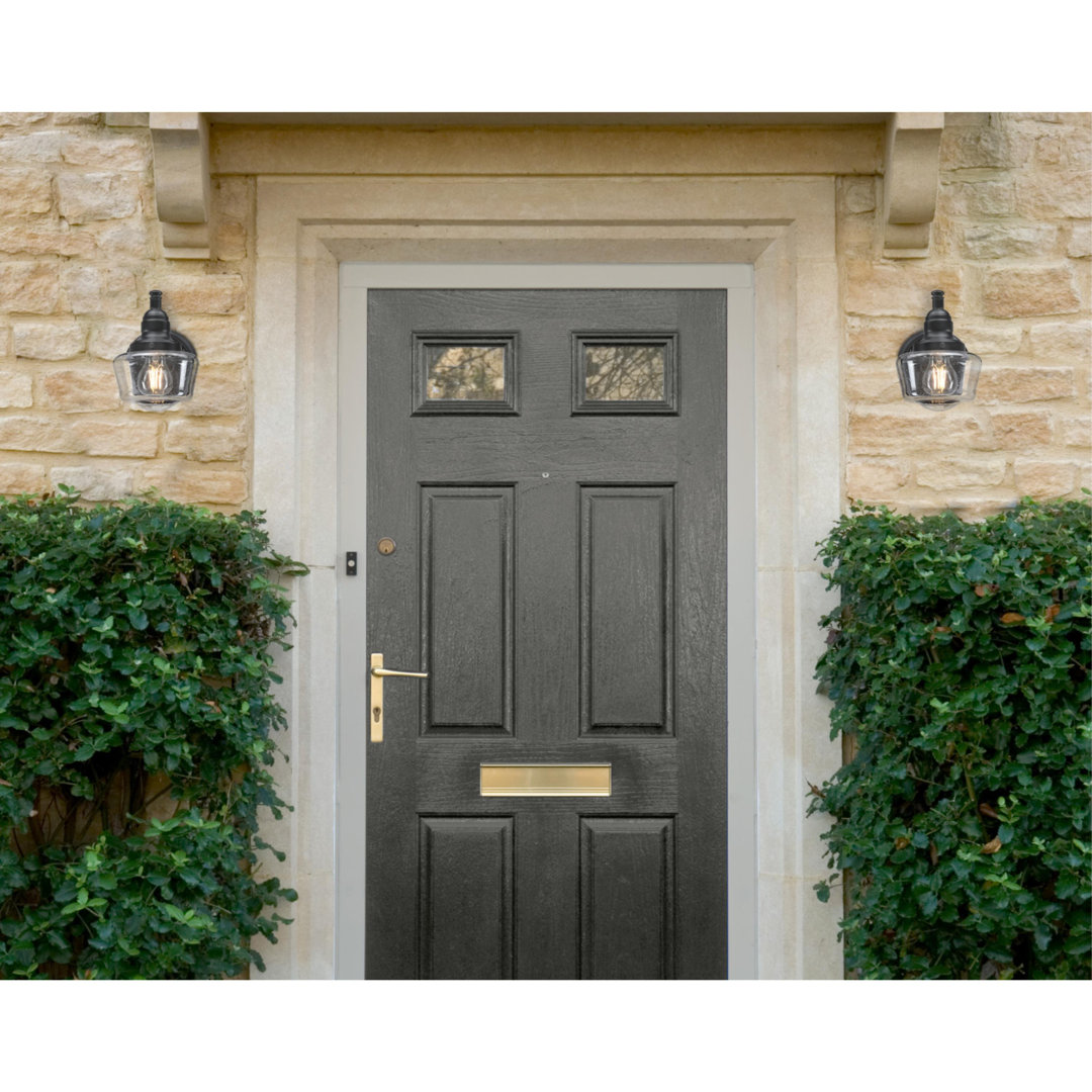 Michaels Textured Black 8.19'' H Colorful Glass Outdoor Barn Light Charlton Home® Fixture 