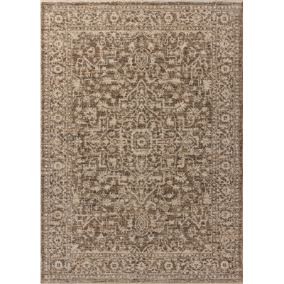 Tapis taupe foncé / naturel Bungalow Rose Allysan