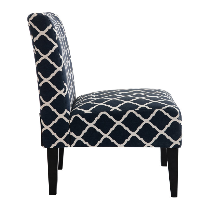 Upholstered Slipper Chair, Blue