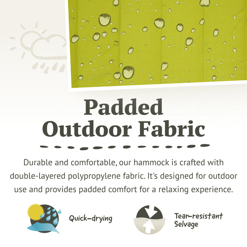 Avocado Green Quilted Kingsize Spreader Bar Hammock