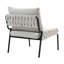 Méridienne beige avec tissu tressé. Confortable et moderne, structure en métal décorative. Revêtement, siège moelleux