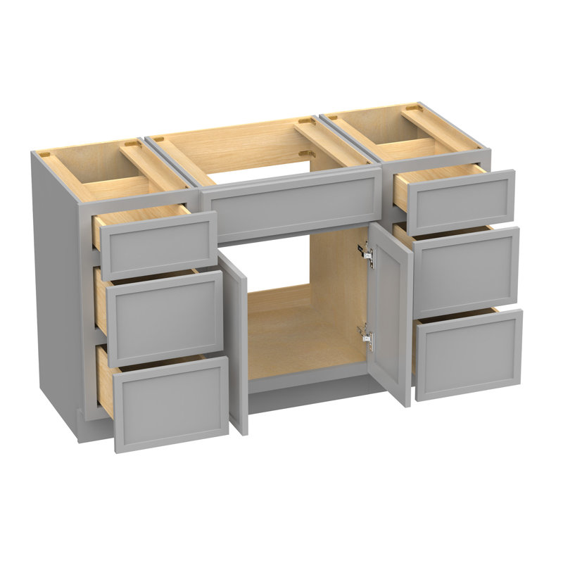 Base de meuble-lavabo simple 54 po seulement, Gris