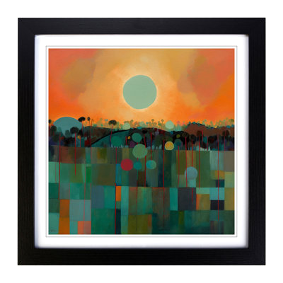 Art Deco Sunset Color Field - Framed Print