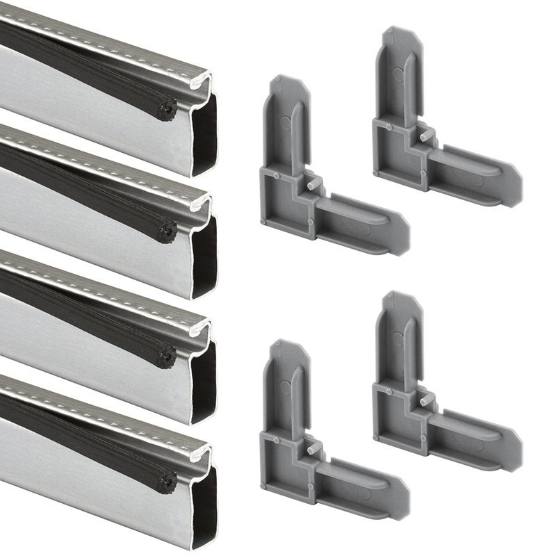 Ensemble de cadre en aluminium gris, 5/16 po x 3/4 po x 36 po, ensemble de 1