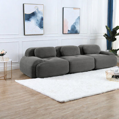 Canapés modulaires de qualité supérieure gris, velours côtelé, conception ergonomique pour la maison
