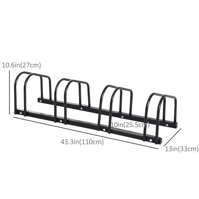Support de rangement au sol pour 4 vélos Marysville, noir