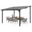 12 Ft. W X 10 Ft. D Lean-to Wall Mounted Hardtop Gazebo with Sloped Roof for Patio,Black-121011640