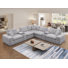 Upholstered Chenille 7 Piece Modular Sectional Sofa With Two Central Console, Wireless Charging & Storage & Cup Holders
