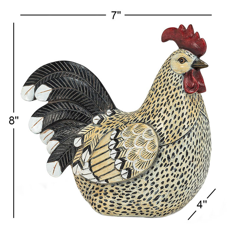 Figurine coq noir assis