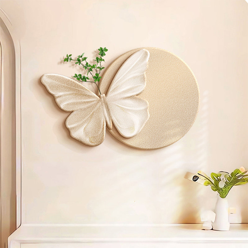 Art mural rond moderne en grès pour le salon, le salon, la cuisine et la salle à manger, H 27,56 po x l 17,72 po x P 1,18 po
