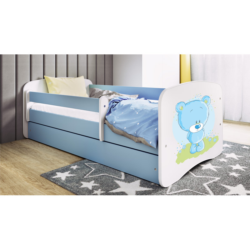 Cicero Drawer Convertible Bed and Mattress, Toddler (81 x 145 cm), Blue