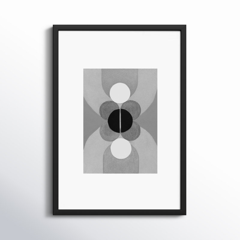 Composition Nr. 34 Print by Allison Rietta, 25" H x 17.5" W x 1.25" D, Black
