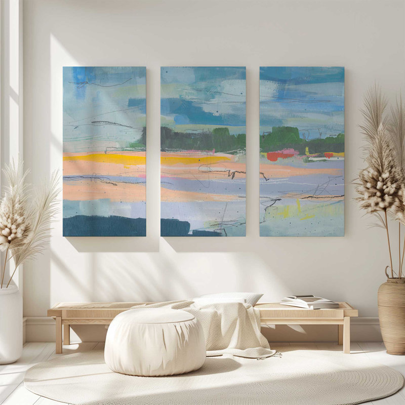 La première lueur du crépuscule | Impression sur toile 3 panneaux, H 48 po x l 72 po
