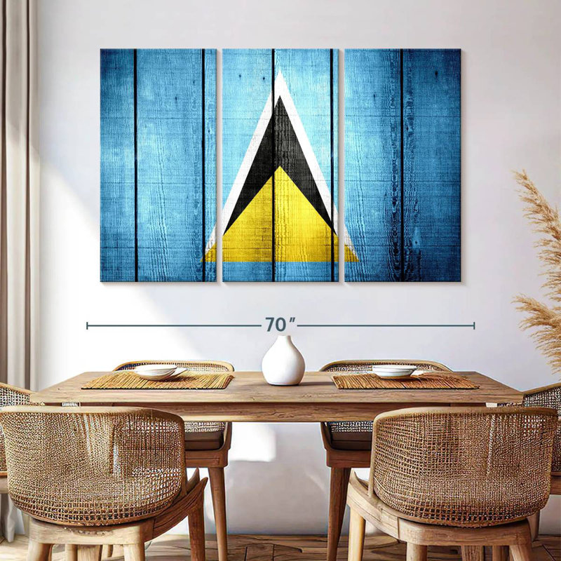 Wood Style Saint Lucia Flag