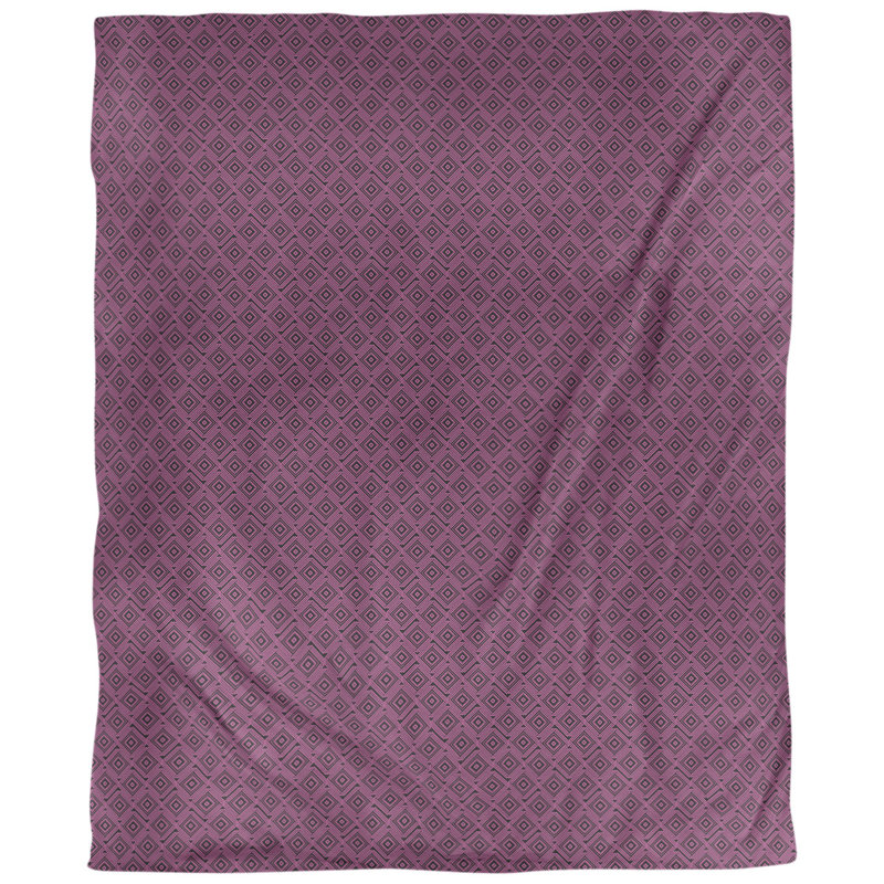 Tissu de labyrinthe carré, Noir / Rose, L 54 po x l 36 po, Lin naturel paloma