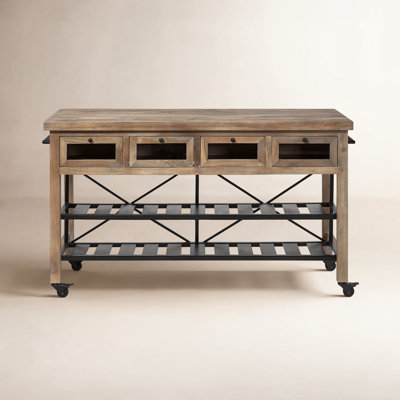 Cadhla Solid Wood Kitchen Island