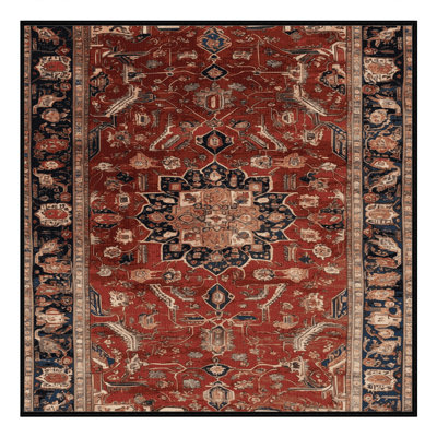Machine Washable Persian Brown Area Rug