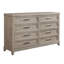 Commode 8 tiroirs et miroir Belmar