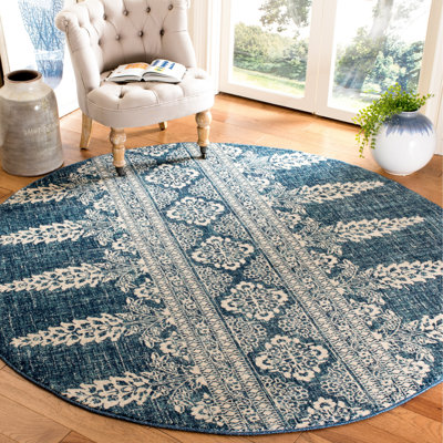Tapis floral royal / ivoire Annette