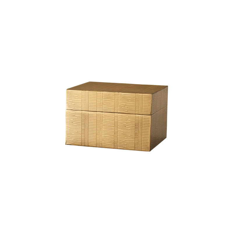 Kokoro Etched Box-Brass, 4" H x 5" W x 6" D