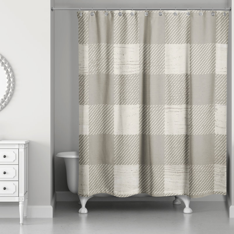 Rideau de douche simple Nahshun, Taupe