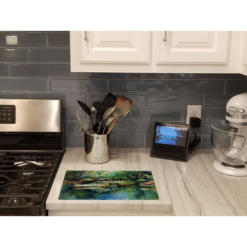 Alligator Glass Cutting Board Large