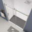 Porte de douche en verre, porte coulissante, avec verre trempé de 5/16 po-112399267