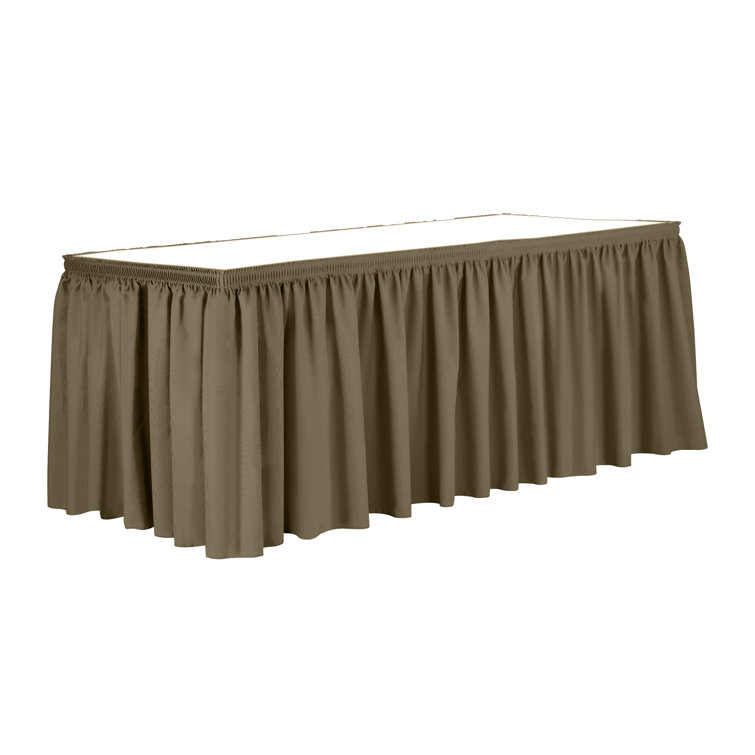 Ultimate Textile 7 Ft. Shirred Pleat Polyester Table Skirt - 42" Bar Height, Cobalt Blue