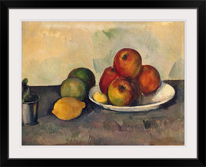 «Still Life with Apples, c.1890» par Paul Cezanne - reproduction d'art, H 35 po x l 44 po x P 1 po, Cadre noir