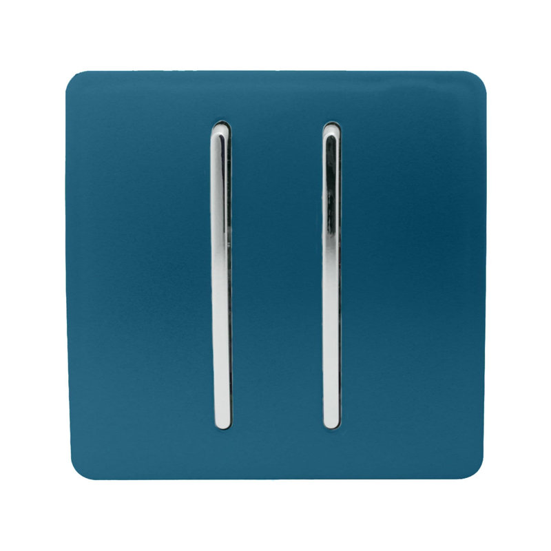 Trendi Switch 2 Gang 1 or 2 way Rocker Light Switch, Midnight Blue