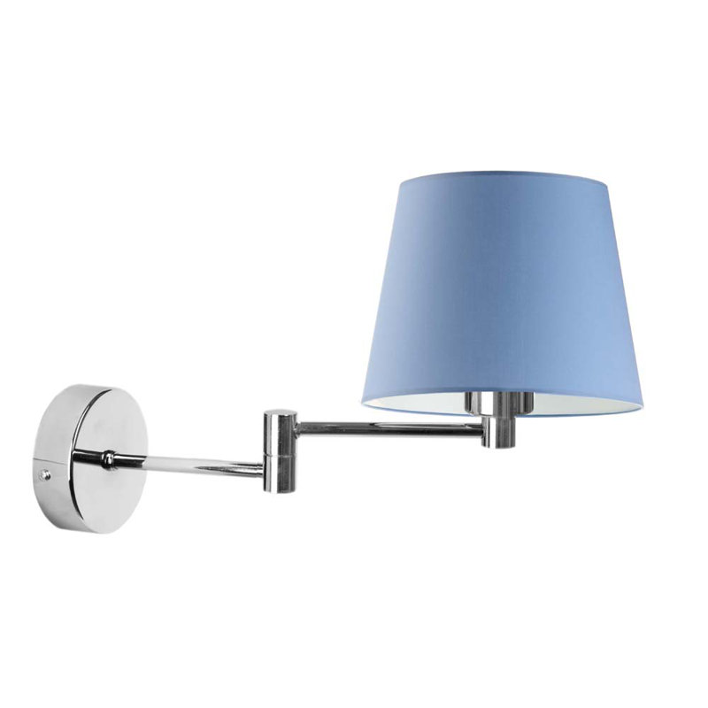 Ayannia Steel Armed Sconce, Chrome, Blue
