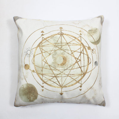 Celestial Circular Gold Mars/Stars Cushion