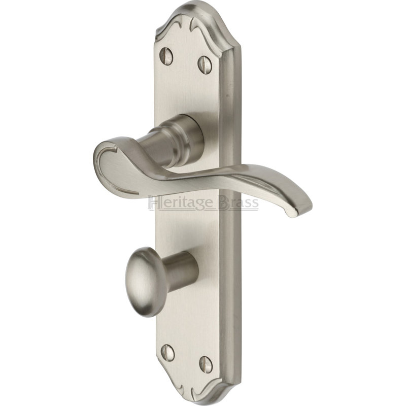 Heritage Brass Heritage Door Handle for Bathroom Verona Small Design, Satin Nickel