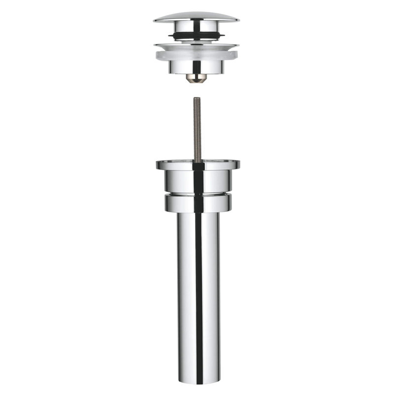 GROHE Universal Pop-up Bathroom Sink Drain Waste Set Assembly, Chrome White