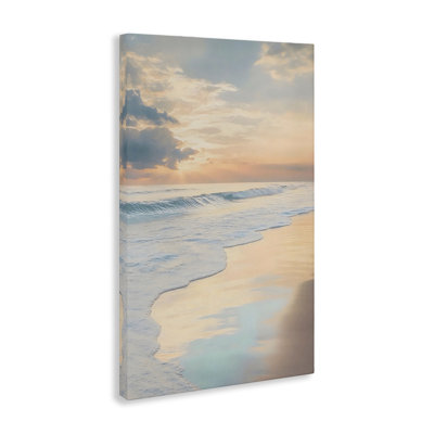 «Tranquil Beach with Sunset Reflection», art mural par LSR Creative Studio