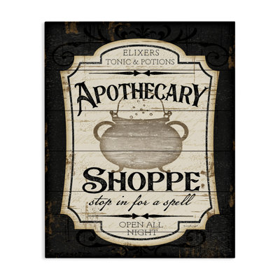«Apothecary Shoppe Spooky Halloween Sign Witch Potion Cauldron» par Jennifer Pugh - impression