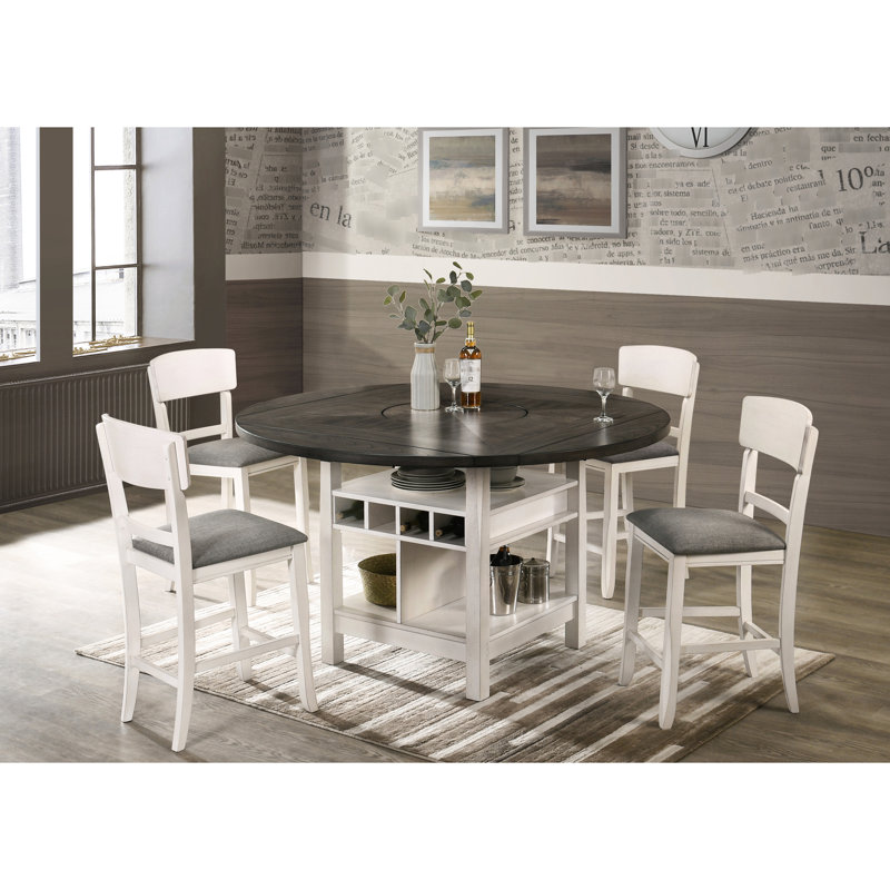 Tabouret de bar transitionnel à hauteur de comptoir 2 pièces, gris craie, pieds évasés, assise rembourrée pour la zone 2 pièces, dossier gris, siège, pièce de style évasé contemporain