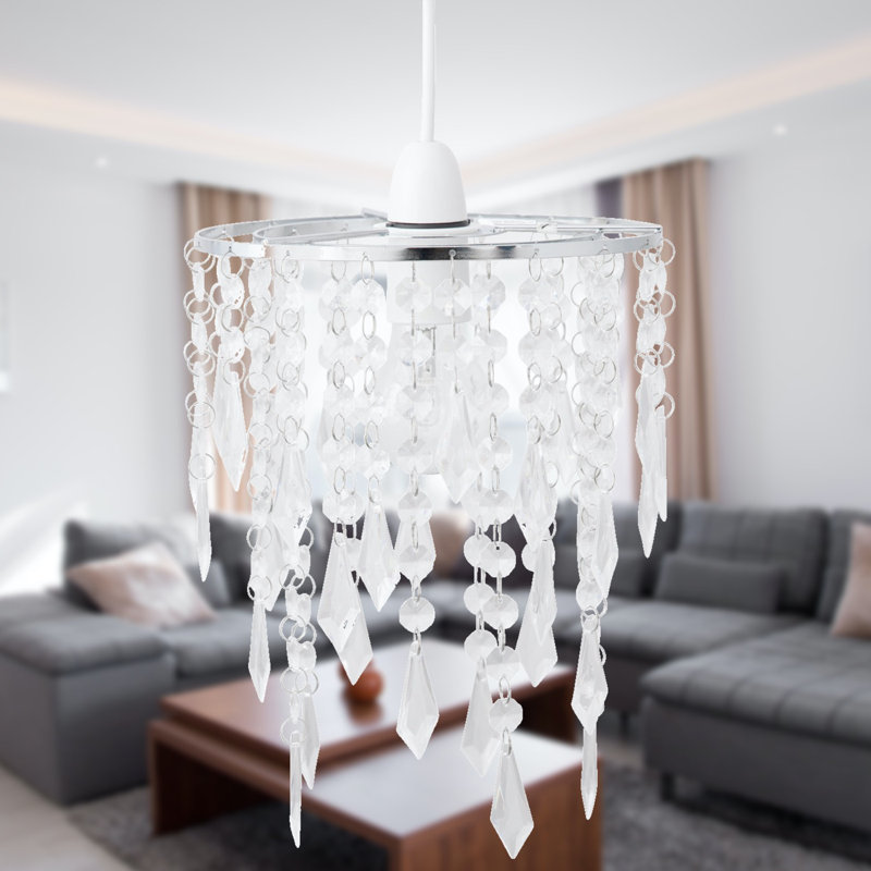 26cm H Plastic Novelty Pendant Shade ( Uno ), Chrome/Clear