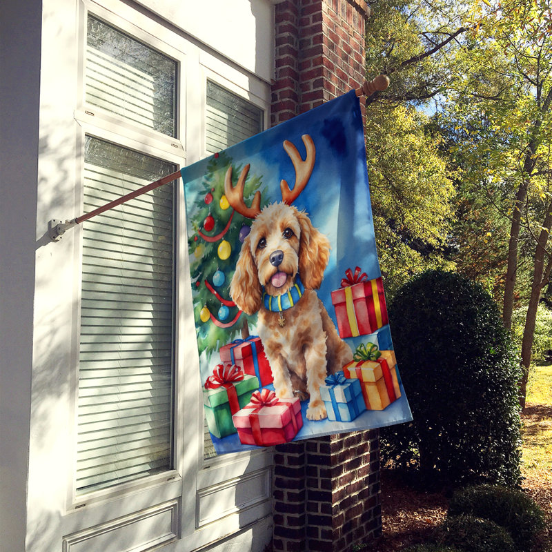 Drapeau de Noël maison de renne, Cockapoo