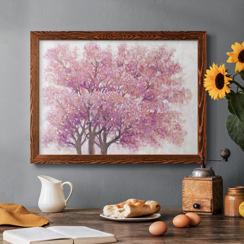 «Pink Cherry Blossom Tree I», reproduction sur toile, Érable, H 18 po x l 26 po x P 1,5 po