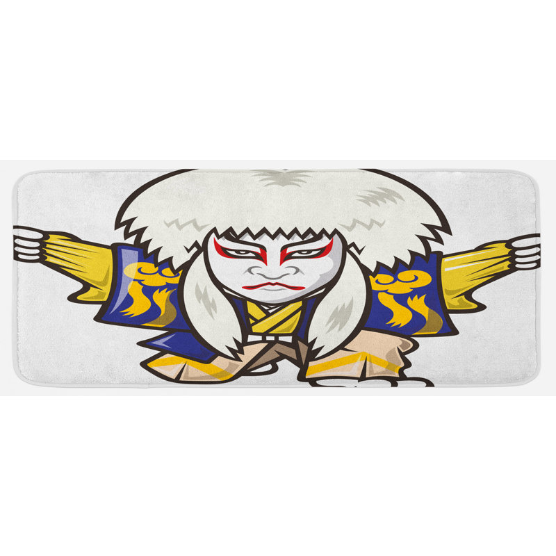 Tapis de cuisine à reproduction d’art multicolore edo de théâtre kimono