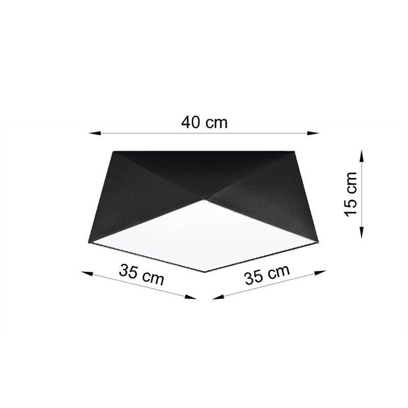 Carden Flush Mount, Black, 15cm H x 50cm W x 50cm D